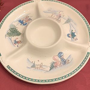 1997 Enesco Precious Moments Chip and Dip Bowl
